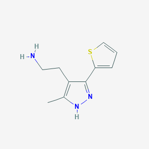 2-(5-methyl-3-(thiophen-2-yl)-1H-pyrazol-4-yl)ethan-1-amine