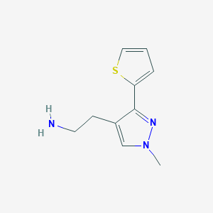 molecular formula C10H13N3S B1471835 2-(1-methyl-3-(thiophen-2-yl)-1H-pyrazol-4-yl)ethan-1-amine CAS No. 1514752-27-2