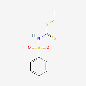 molecular formula C9H11NO2S3 B14718402 Ethyl (benzenesulfonyl)carbamodithioate CAS No. 20902-01-6