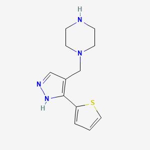 1-((3-(thiophen-2-yl)-1H-pyrazol-4-yl)methyl)piperazine