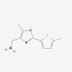 molecular formula C10H12N2OS B1471842 (5-Methyl-2-(5-methylthiophen-2-yl)oxazol-4-yl)methanamine CAS No. 1537571-42-8