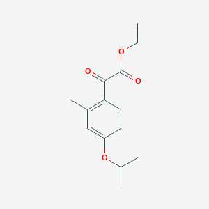 molecular formula C14H18O4 B1471845 Ethyl 2-(4-isopropoxy-2-methylphenyl)-2-oxoacetate CAS No. 1368217-39-3