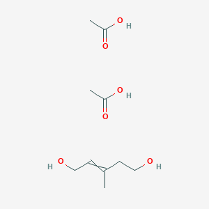 molecular formula C10H20O6 B14718463 Acetic acid;3-methylpent-2-ene-1,5-diol CAS No. 18273-38-6