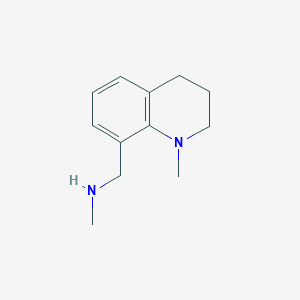molecular formula C12H18N2 B1471848 N-Methyl(1-methyl-1,2,3,4-tetrahydro-8-quinolinyl)methanamine CAS No. 1520415-37-5