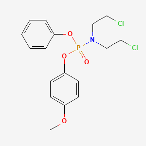 molecular formula C17H20Cl2NO4P B14718548 N,N-Bis(2-chloroethyl)phosphoramidic acid p-methoxyphenyl phenyl ester CAS No. 20565-01-9