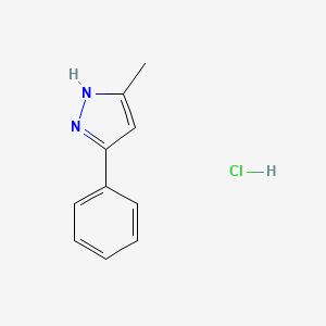molecular formula C10H11ClN2 B14718552 Pyrazole, 3-methyl-5-phenyl-, hydrochloride CAS No. 20737-59-1