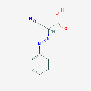 molecular formula C9H7N3O2 B14718651 Cyano[(E)-phenyldiazenyl]acetic acid CAS No. 15106-70-4
