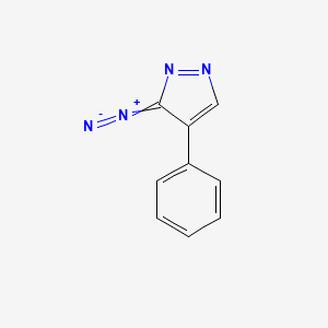 molecular formula C9H6N4 B14718674 3-Diazo-4-phenyl-3H-pyrazole CAS No. 12108-09-7