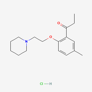molecular formula C17H26ClNO2 B14718738 Propiophenone, 5'-methyl-2'-(2-piperidinoethoxy)-, hydrochloride CAS No. 20800-17-3