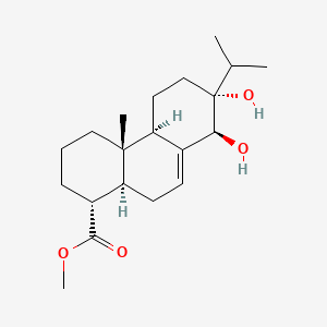 molecular formula C20H32O4 B14718890 Podocarp-7-en-15-oic acid, 13beta,14beta-dihydroxy-13-isopropyl- CAS No. 22552-62-1
