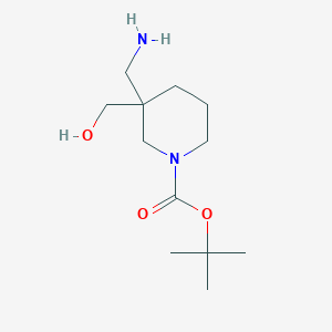 molecular formula C12H24N2O3 B1471892 Tert-butyl 3-(aminomethyl)-3-(hydroxymethyl)piperidine-1-carboxylate CAS No. 1781936-85-3