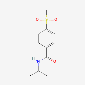 molecular formula C11H15NO3S B14718933 Benzamide, N-isopropyl-p-(methylsulfonyl)- CAS No. 20884-77-9