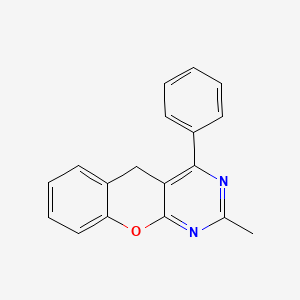molecular formula C18H14N2O B14718959 2-Methyl-4-phenyl-5h-chromeno[2,3-d]pyrimidine CAS No. 13906-24-6