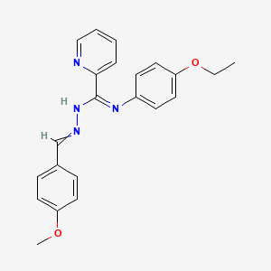 molecular formula C22H22N4O2 B14718992 N'-(4-ethoxyphenyl)-N-[(4-methoxyphenyl)methylideneamino]pyridine-2-carboximidamide CAS No. 7038-38-2