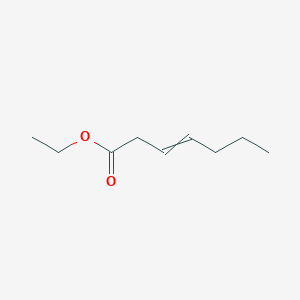 molecular formula C9H16O2 B14719106 3-Heptenoic acid, ethyl ester CAS No. 21994-75-2