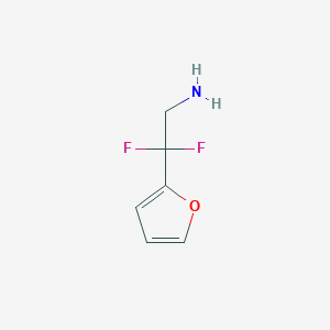 molecular formula C6H7F2NO B1471929 2,2-Difluoro-2-(furan-2-yl)ethan-1-amine CAS No. 1555328-85-2