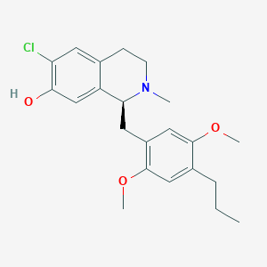 molecular formula C22H28ClNO3 B147193 6-Chloro-1-(2,5-dimethoxy-4-propylbenzyl)-7-hydroxy-2-methyl-1,2,3,4-tetrahydroisoquinoline CAS No. 139485-39-5