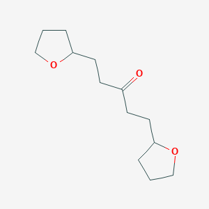 molecular formula C13H22O3 B14719351 1,5-Bis(oxolan-2-yl)pentan-3-one CAS No. 21133-22-2