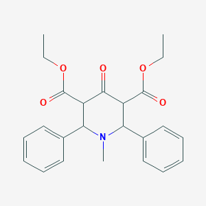 molecular formula C24H27NO5 B14719474 Diethyl 1-methyl-4-oxo-2,6-diphenyl-piperidine-3,5-dicarboxylate CAS No. 7153-69-7