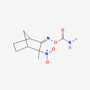 molecular formula C10H15N3O4 B14719483 2-Norbornanone, 3-methyl-3-nitro-, O-(methylcarbamoyl)oxime CAS No. 20417-92-9