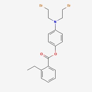 molecular formula C19H21Br2NO2 B14719484 p-(Bis(2-bromoethyl)amino)phenyl o-ethylbenzoate CAS No. 22954-13-8