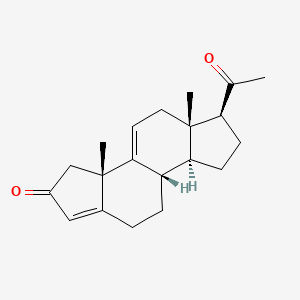 molecular formula C20H26O2 B14719498 (3As,5as,6s,8as,8bs)-6-acetyl-3a,5a-dimethyl-3a,5,5a,6,7,8,8a,8b,9,10-decahydrodicyclopenta[a,f]naphthalen-2(3h)-one CAS No. 7148-54-1