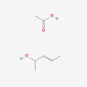 molecular formula C7H14O3 B14719605 Acetic acid;pent-3-en-2-ol CAS No. 10500-12-6