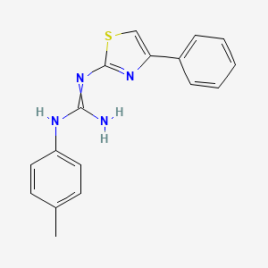 molecular formula C17H16N4S B14719638 N-(4-Methylphenyl)-N''-(4-phenyl-1,3-thiazol-2-yl)guanidine CAS No. 20950-37-2