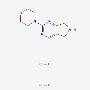 molecular formula C10H16Cl2N4O B1471965 4-{5H,6H,7H-pyrrolo[3,4-d]pyrimidin-2-yl}morpholine dihydrochloride CAS No. 1864052-71-0
