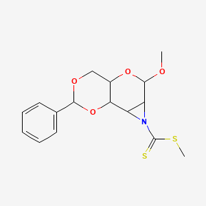 molecular formula C16H19NO4S2 B14719673 methyl 5-methoxy-10-phenyl-6,9,11-trioxa-3-azatricyclo[5.4.0.02,4]undecane-3-carbodithioate CAS No. 7147-13-9