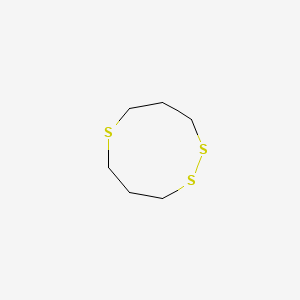 molecular formula C6H12S3 B14719730 1,2,6-Trithionane CAS No. 6573-10-0