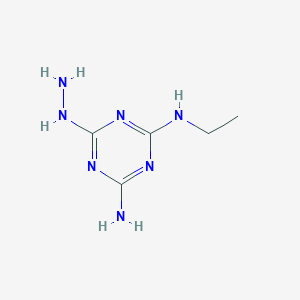 molecular formula C5H11N7 B14719754 N~2~-Ethyl-6-hydrazinyl-1,3,5-triazine-2,4-diamine CAS No. 10409-75-3