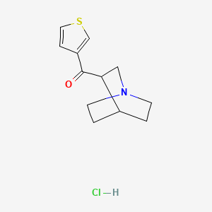 molecular formula C12H16ClNOS B1471990 Quinuclidin-3-yl)(thiophen-3-yl)methanone hydrochloride CAS No. 2098087-16-0