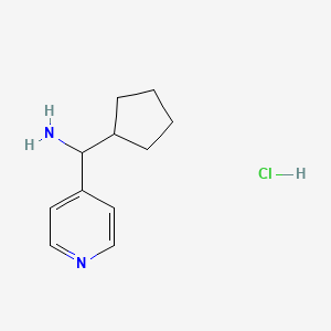 molecular formula C11H17ClN2 B1471996 Cyclopentyl(pyridin-4-yl)methanamine hydrochloride CAS No. 2098087-00-2