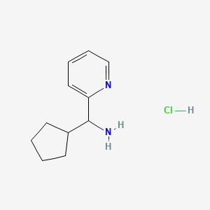 molecular formula C11H17ClN2 B1471997 Cyclopentyl(pyridin-2-yl)methanamine hydrochloride CAS No. 1599461-40-1
