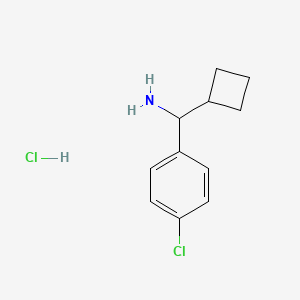 molecular formula C11H15Cl2N B1471999 (4-Chlorophenyl)(cyclobutyl)methanamine hydrochloride CAS No. 2098087-05-7