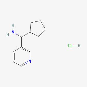 molecular formula C11H17ClN2 B1472003 Cyclopentyl(pyridin-3-yl)methanamine hydrochloride CAS No. 1864074-66-7