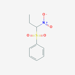 molecular formula C9H11NO4S B14720038 1-[Phenylsulfonyl]-1-nitropropane CAS No. 21272-84-4