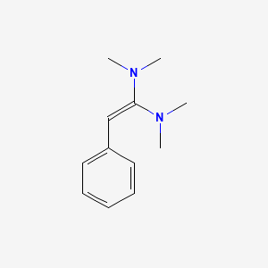 molecular formula C12H18N2 B14720046 N~1~,N~1~,N'~1~,N'~1~-Tetramethyl-2-phenylethene-1,1-diamine CAS No. 10596-51-7
