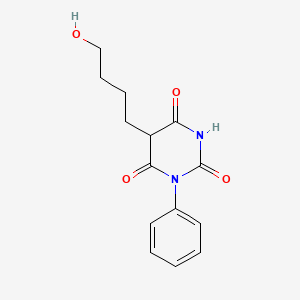 molecular formula C14H16N2O4 B14720127 5-(4-Hydroxybutyl)-1-phenylbarbituric acid CAS No. 21367-95-3