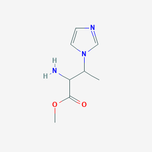 molecular formula C8H13N3O2 B1472014 methyl 2-amino-3-(1H-imidazol-1-yl)butanoate CAS No. 1706429-79-9