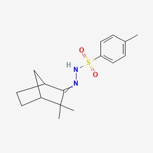 molecular formula C16H22N2O2S B14720151 N-[(3,3-dimethyl-2-bicyclo[2.2.1]heptanylidene)amino]-4-methylbenzenesulfonamide CAS No. 13032-15-0