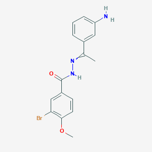 molecular formula C16H16BrN3O2 B14720255 N-[1-(3-aminophenyl)ethylideneamino]-3-bromo-4-methoxy-benzamide CAS No. 6966-79-6