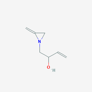 molecular formula C7H11NO B14720281 1-(2-Methylideneaziridin-1-yl)but-3-en-2-ol CAS No. 6943-50-6