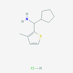 molecular formula C11H18ClNS B1472030 Cyclopentyl(3-methylthiophen-2-yl)methanamine hydrochloride CAS No. 1864058-66-1