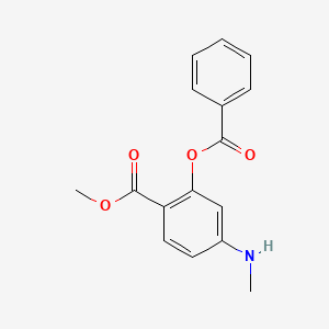 molecular formula C16H15NO4 B14720325 Methyl 2-(benzoyloxy)-4-(methylamino)benzoate CAS No. 6970-49-6