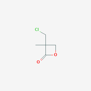 molecular formula C5H7ClO2 B14720335 2-Oxetanone, 3-(chloromethyl)-3-methyl- CAS No. 13390-74-4
