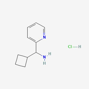 molecular formula C10H15ClN2 B1472036 Cyclobutyl(pyridin-2-yl)methanamine hydrochloride CAS No. 1864074-76-9