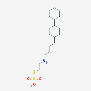 molecular formula C18H35NO3S2 B14720383 S-2-((4-((4-Cyclohexyl)cyclohexyl)butyl)amino)ethyl thiosulfate CAS No. 21209-21-2
