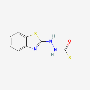 molecular formula C9H9N3OS2 B14720515 S-methyl N-(1,3-benzothiazol-2-ylamino)carbamothioate CAS No. 6944-91-8